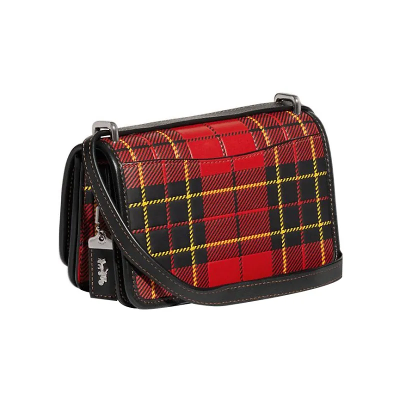COACH Bandit Cow Leather Shoulder Bag Crossbody Bag Small Size Women's Red & Black-1