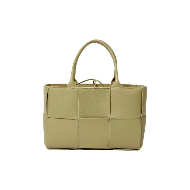 Bottega Veneta ARCO Grained Calfskin Tote Bag Shopping Bag Handbag Small Size Women's Brown Green-0