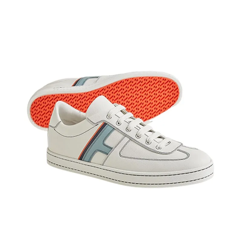 HERMES Boomerang Low Top Stylish Skateboarding Shoes Men's White-4