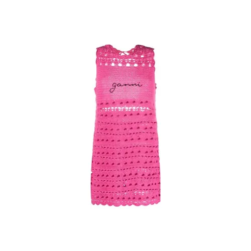 GANNI Crochet Cover Up Tunic 'Pink'