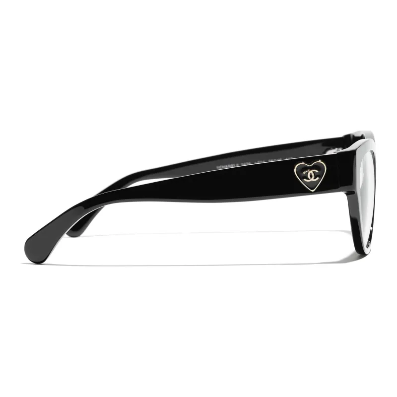 CHANEL Plate Frame Cat Eye Eyeglass Frames Women's Black-2