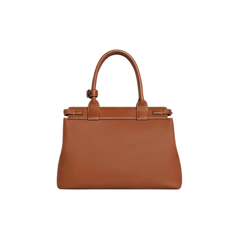 CELINE Natural Calfskin Handbag Women's Tawny Brown-1