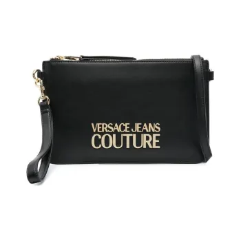 VERSACE JEANS COUTURE Polyurethane One Shoulder Crossbody Clutches Women's Black