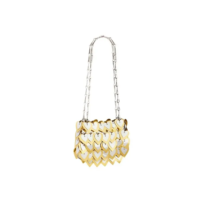 Paco Rabanne Shimmery Handbag Shoulder Bag Crossbody Bag Extra Mini Women's Gold/Silver-2