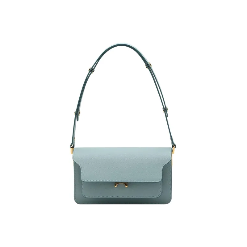 MARNI Trunk Calfskin Crossbody Bag Shoulder Bag Women's Light Blue-0