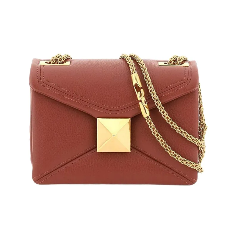 Valentino GARAVANI Leather Portable Crossbody Bag Shoulder Bag Women's Brown-0