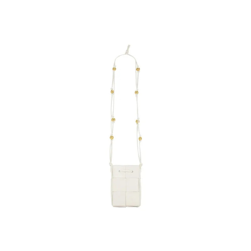 Bottega Veneta Leather Bucket Bags Crossbody Bag, Shoulder Bag Women's White-4