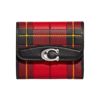 COACH Bandit Glove Tanning Card Holder Wallet Women's Red & Black