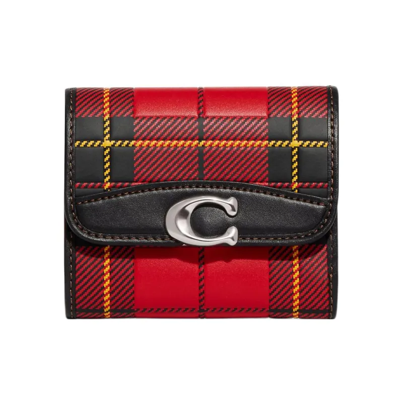 COACH Bandit Glove Tanning Card Holder Wallet Women's Red & Black-0