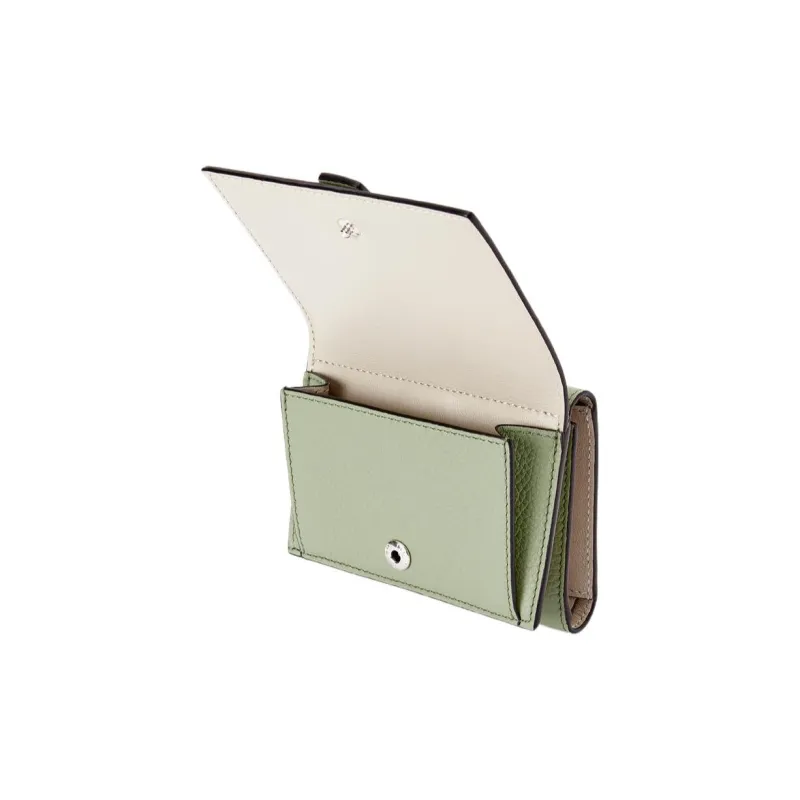 LOEWE Soft Grained Calfskin Wallet Women's Light Green/Tan-2