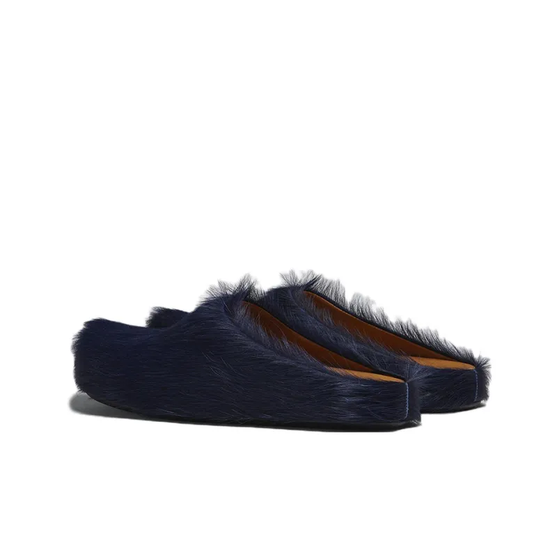MARNI Rubber Sole Odor Resistant Closed Toe Slippers Men's Dark Blue-3