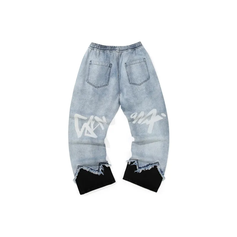 GENANX Straight Jeans Unisex Denim Blue-1