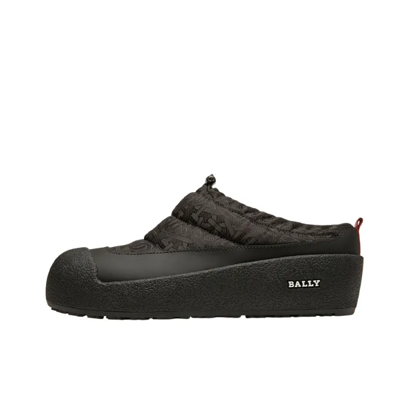 BALLY Rubber Sole Quiet Wrap toe Slippers Women's Black-0