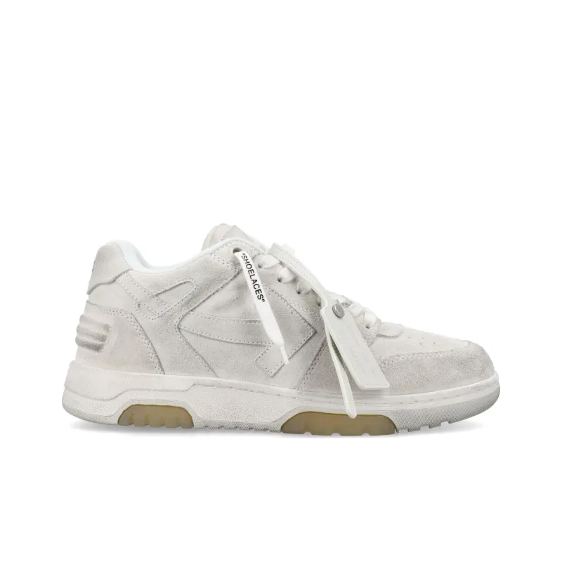 OFF WHITE Out Of Office Ooo Low Tops Vintage Suede Destressed White-1