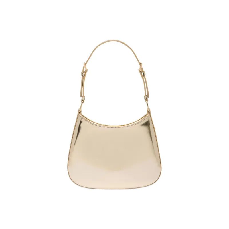 PRADA Cleo Shiny Leather Hobo Bag Handbag Shoulder Bag Women's Platinum-2