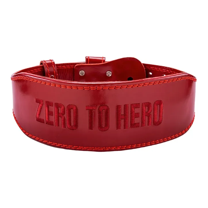 ZERO TO HERO Back Support Braces Protective Red Cow Leather Unisex-5