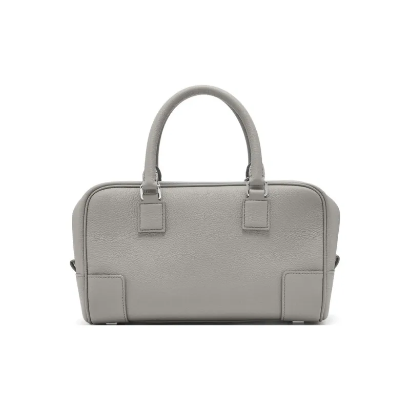 LOEWE Amazona Grained Calfskin Shoulder Bag Crossbody Bag Handbag Small Size Women's Pearl Gray-1