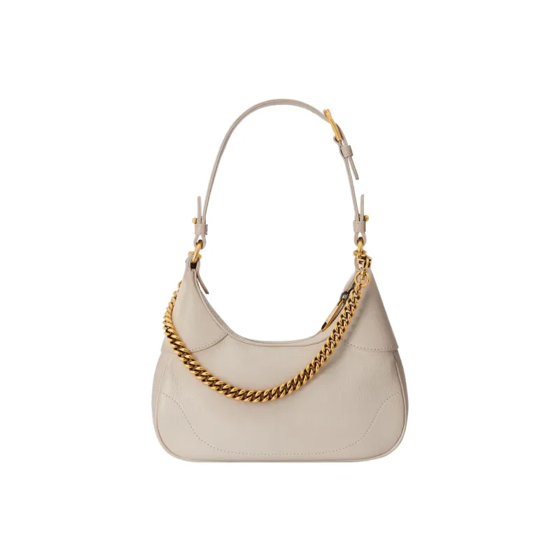 GUCCI Aphrodite Leather Crescent Bag Handbag Shoulder Bag Women's White-3