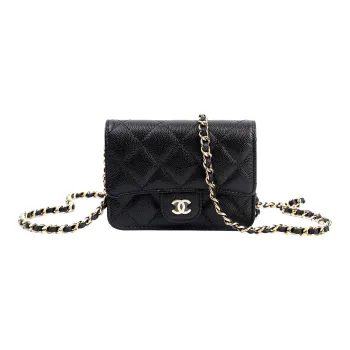CHANEL 22SS Leather Evening Bag, Coin Purse, Shoulder Bag, Crossbody Bag Mini Women's Black
