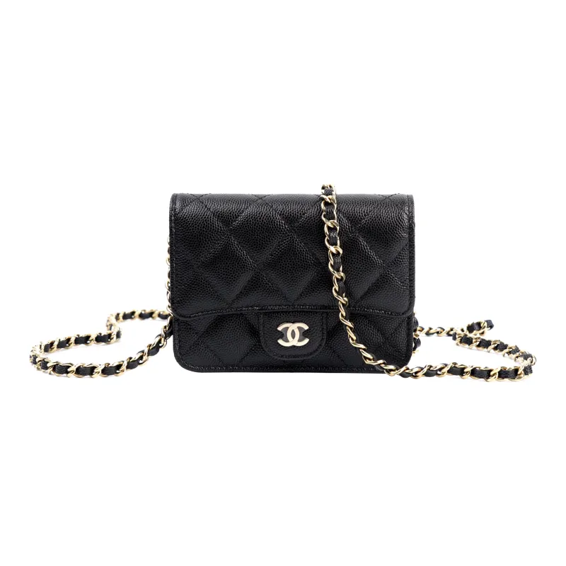 CHANEL 22SS Leather Evening Bag, Coin Purse, Shoulder Bag, Crossbody Bag Mini Women's Black-0