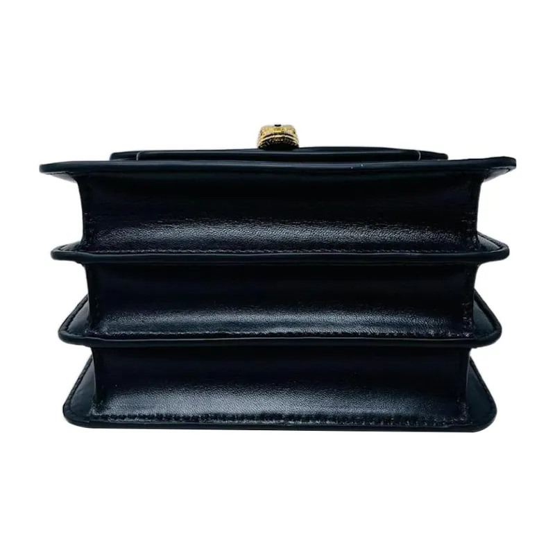 BVLGARI Sheepskin Shoulder Bag, Crossbody Bag, Handbag Regular Women's Black-4
