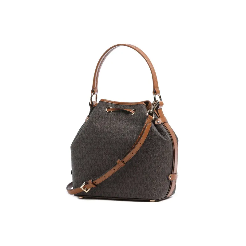 MICHAEL KORS Canvas With Leather Bucket Bag, Shoulder Bag, Crossbody Bag, Handbag Medium Size Women's Brown-1