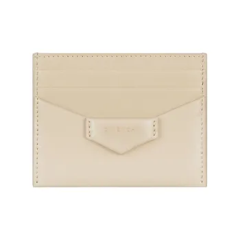 GIVENCHY Antigona Cow Leather Card Clip Card Holder Women's Natural Beige