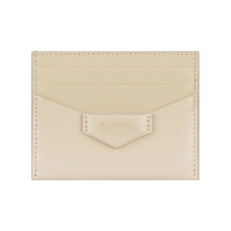 GIVENCHY Antigona Cow Leather Card Clip Card Holder Women's Natural Beige-0