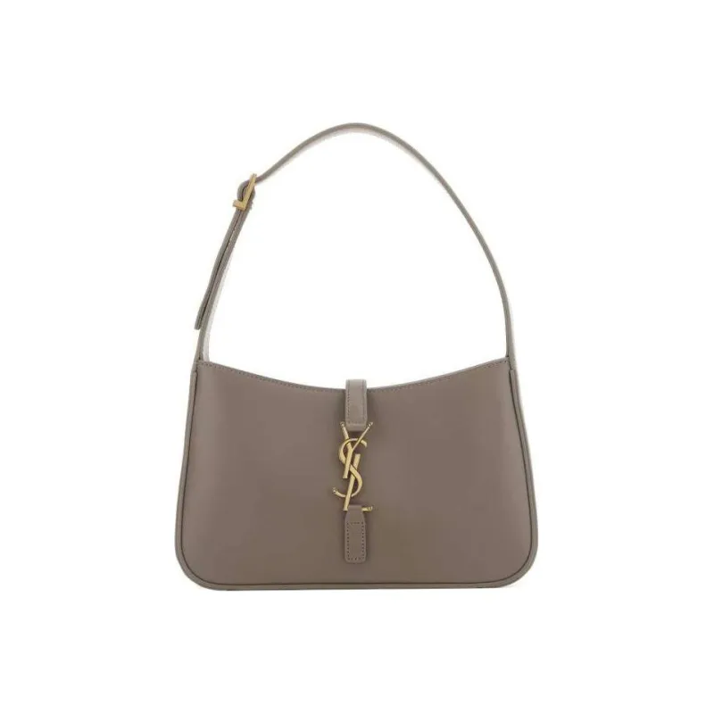 SAINT LAURENT LE5A7 Cow Leather Hobo Bag, Handbag, Shoulder Bag Women's Brown-0