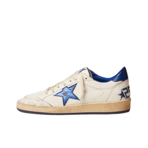 Golden Goose Ball Star Low Top Stylish Skateboarding Shoes Men's White Blue