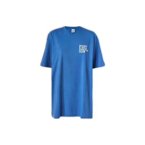 SPORTY & RICH T-Shirts Unisex Blue