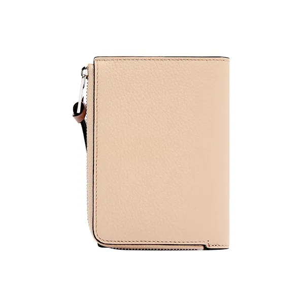 LOEWE Grain Calfskin Wallet Women's Nude/Lemongrass-2