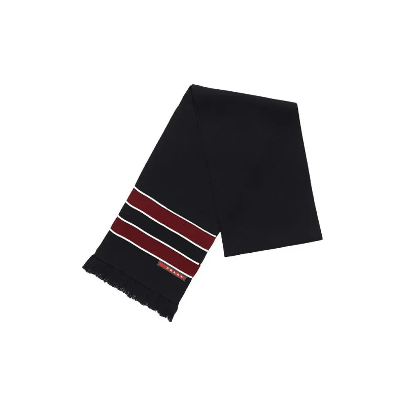 PRADA Knit Scarf Men's Navy Blue-1