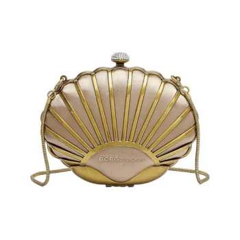BCBGENERATION Zinc Alloy Evening Party Bag One Shoulder Crossbody Clutch Small Size Women's Gold/Silver