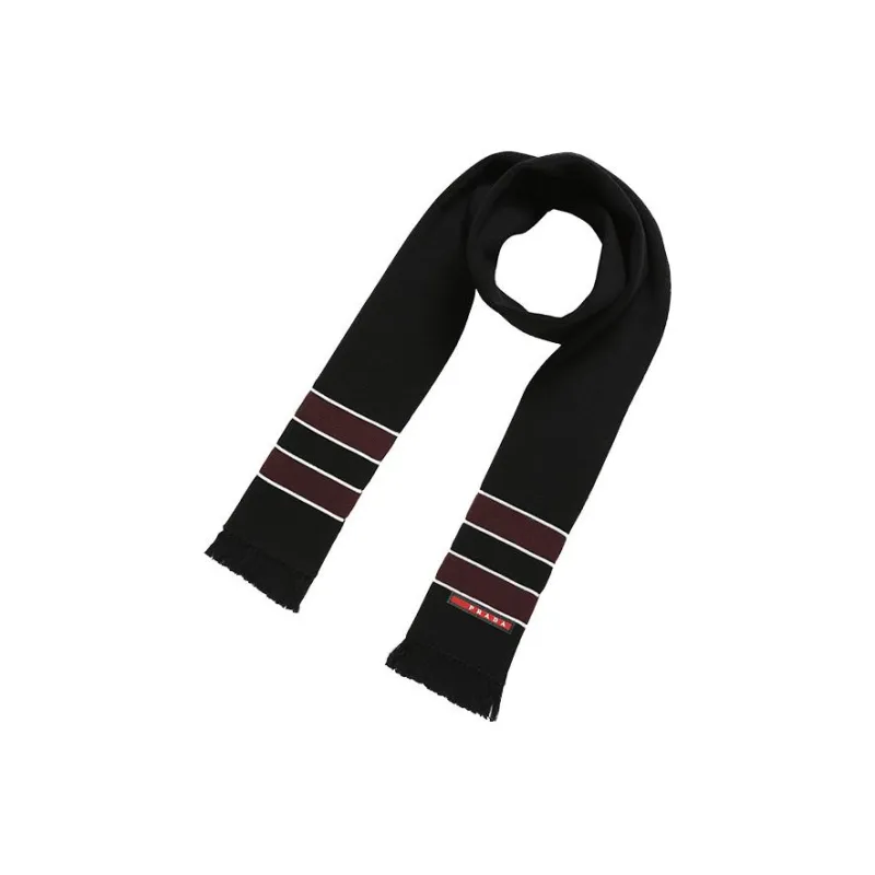 PRADA Knit Scarves Men Black-1