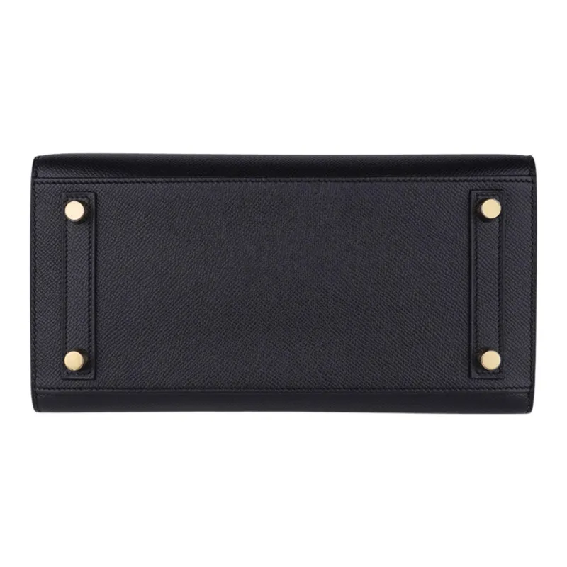 HERMES Epsom Leather Birkin Bag Handbags Women's Black-5