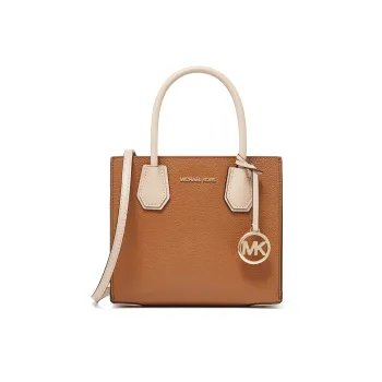 MICHAEL KORS Mercer Cow Leather Trunk Bag Handbag Shoulder Bag Medium Size Women's Brown