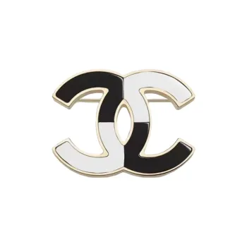 CHANEL Dual Color Cc Logo Earrings