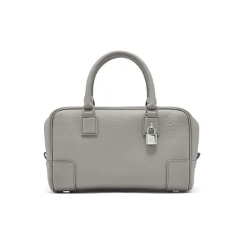 LOEWE Amazona Grained Calfskin Shoulder Bag Crossbody Bag Handbag Small Size Women's Pearl Gray