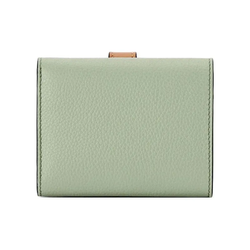 LOEWE Soft Grained Calfskin Wallet Women's Light Green/Tan-1