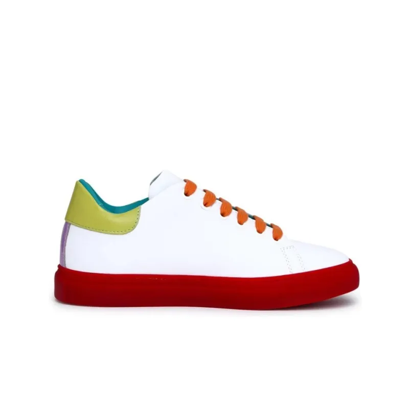 MOSCHINO Low Top Stylish Skateboarding Shoes Women's White Black Green-2