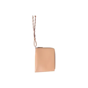 JIL SANDER Leather Lanyard Coin Purse Men's Beige