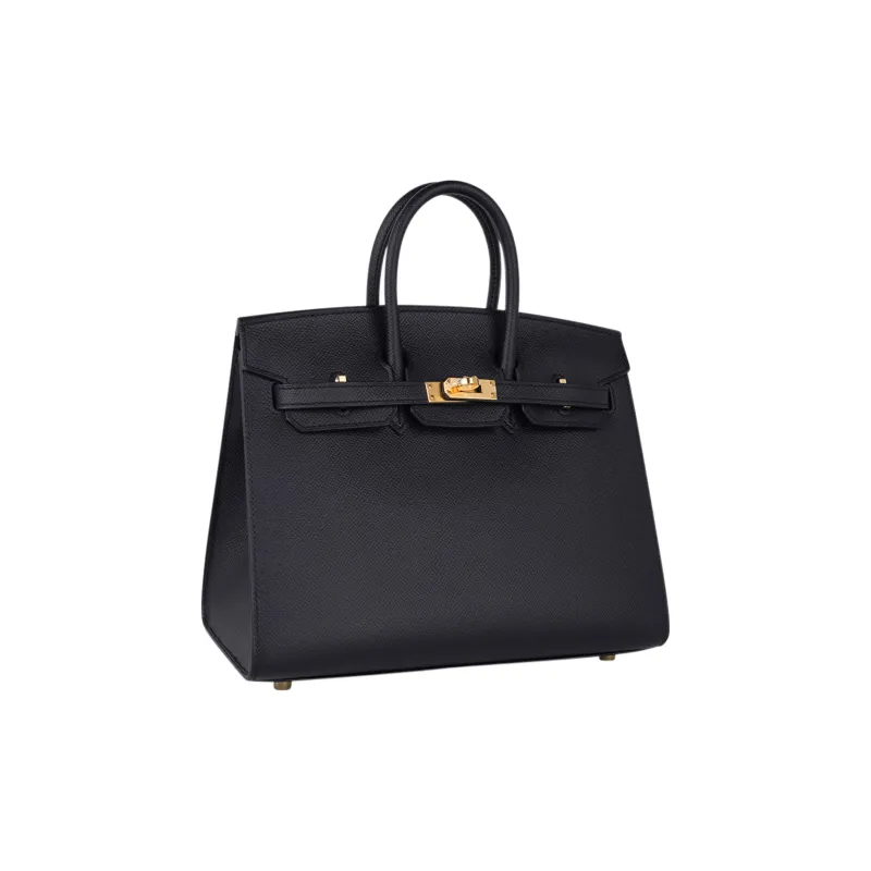 HERMES Epsom Leather Birkin Bag Handbags Women's Black-2