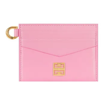 GIVENCHY 4G Calfskin Card Clip Card Holder Women's Pink