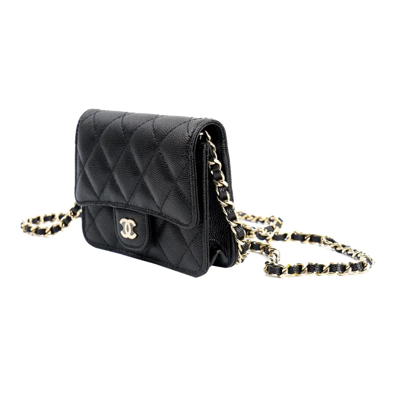 CHANEL 22SS Leather Evening Bag, Coin Purse, Shoulder Bag, Crossbody Bag Mini Women's Black-1