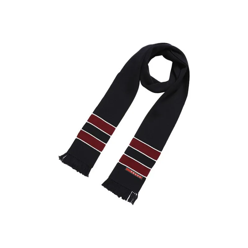 PRADA Knit Scarf Men's Navy Blue-2