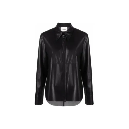 NANUSHKA Vegan-leather Long-sleeve Shirt