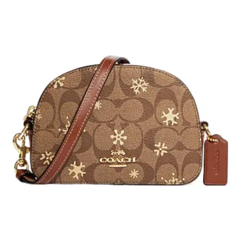 COACH Serena Cow Leather Shoulder Bag Crossbody Bag Small Size Women's Brown & Umber