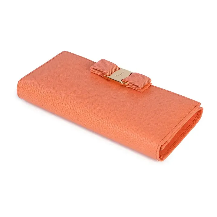 FERRAGAMO Cow Leather Wallet Women's Orange Pink-2