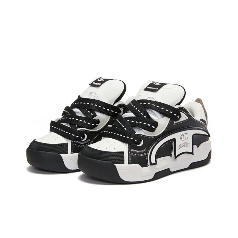 Champion Low Top Skateboard Shoes Men's Black White-2